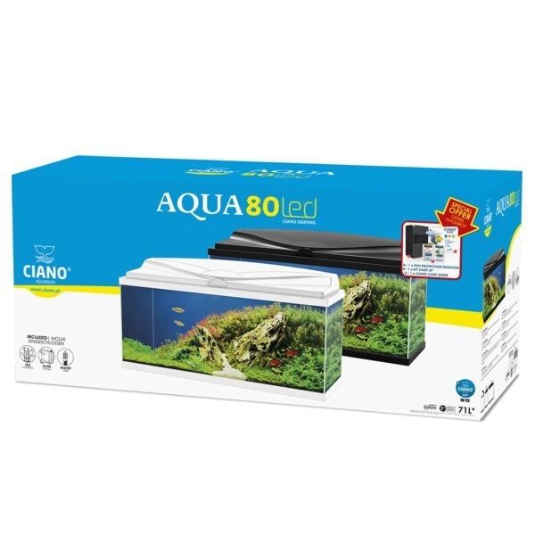 Ciano aquarium LED Bio Zwart - 74 liter - 80x30x41,5 cm - Afbeelding 3